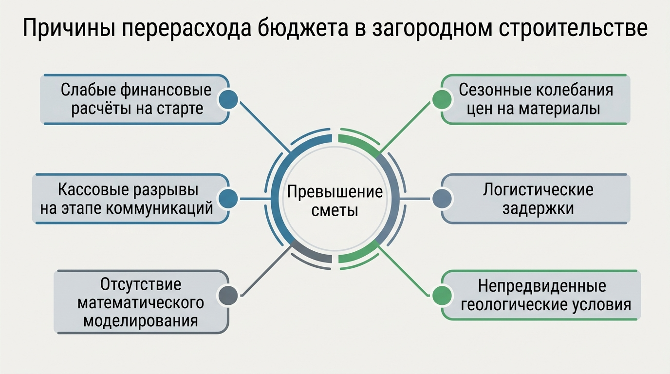Причины перерасхода бюджета в загородном строительстве